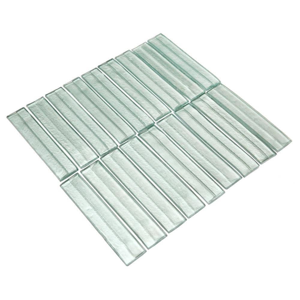 Seafoam Green Polished Glass Mosaic Wall Tile