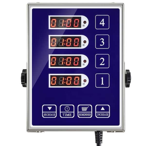 Blue Commercial Kitchen Timer Restaurant Kitchen Supplies for Cooking, Stainless Steel Digital LED Chef Cooking Timer