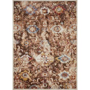 Alsbrooke Amibell Brown 9 ft. 10 in. x 12 ft. 10 in. Tribal Polypropylene Area Rug