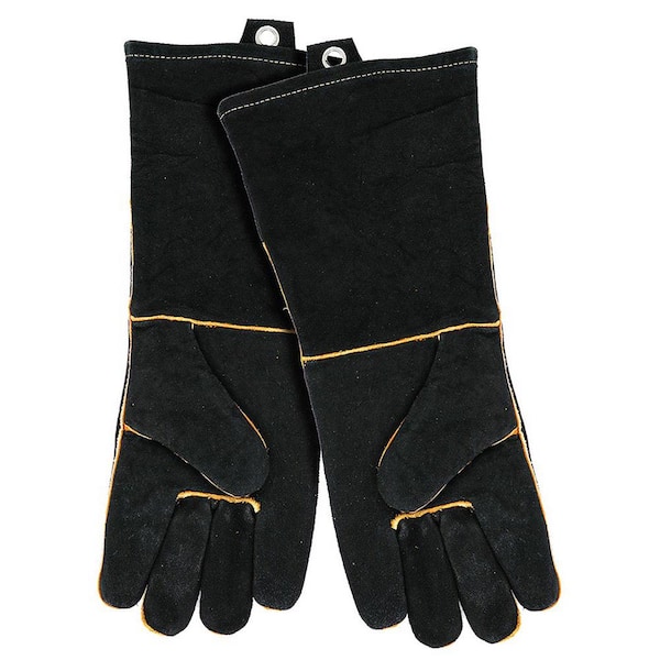 Mr. Bar-B-Q Black Extra Long Leather BBQ Grilling Gloves