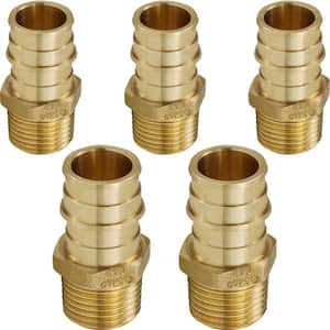 5/8 in. x 1/2 in. 90-Degree PEX A x MIP Expansion PEX Adapter, Lead Free Brass for Use in PEX A-Tubing (Pack of 5)