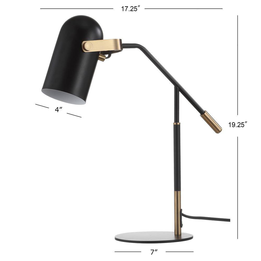 Edison 19.25" Adjustable Black Metal LED Task Lamp with Satin Finish