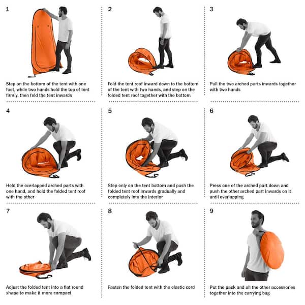 Wakeman Outdoors x Pop Up Privacy Tent, Orange 75