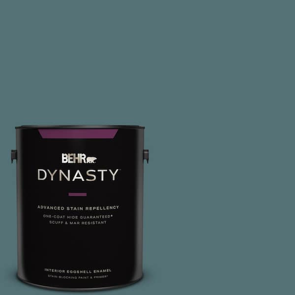 BEHR DYNASTY 1 gal. Home Decorators Collection #HDC-CL-22 Sophisticated Teal Eggshell Enamel Interior Stain-Blocking Paint & Primer