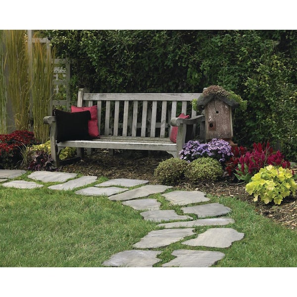 18 in. x 18 in. x 1.75 in. Foot Notes Charcoal/Tan Patio Step Stone (75-Piece Pallet)