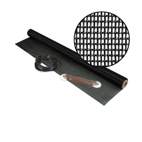 Phifer 48 in. x 84 in. Black Petscreen Kit with Spline and Roller
