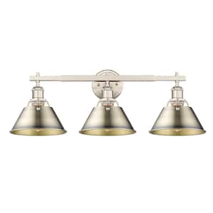 Orwell 27.25 in. 3-Light Pewter and Aged Brass Vanity Light