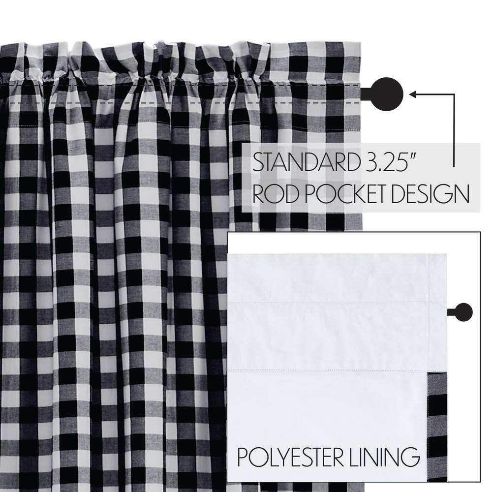 Annie Buffalo Black Check Blackout Cotton Window Panel 84x50
