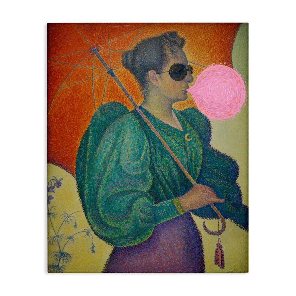 Impressionist Woman & Bubblegum by Daphne Polselli Unframed People Graphic Art Print 30 in. x 24 in. price history on PriceWatchPro