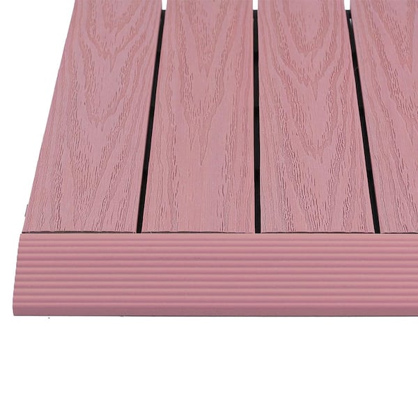 NewTechWood 1/6 ft. x 1 ft. Quick Deck Composite Deck Tile Straight Fascia in Seoul Pink (4-Piece/Box)