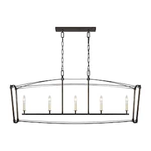 Thayer 5-Light Smith Steel Transitional Linear Hanging Island Chandelier