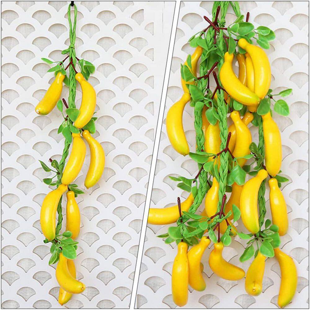 4 in. Artificial Banana Bunches Lifelike Yellow Indoor Outdoor