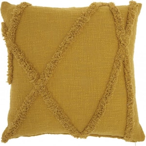 Jordan Mustard Geometric Cotton 18 in. X 18 in. Throw Pillow