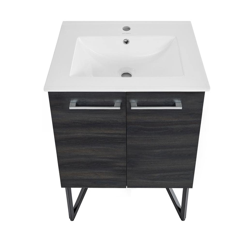 Annecy 24" Black Walnut Freestanding Bathroom Vanity