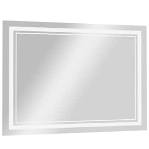 Front Light and Backlit Mirror 40 in. W x 32 in. H Rectangular Frameless Anti-Fog Lighted Wall Bathroom Vanity Mirror