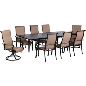 Brigantine 9-Piece Aluminum Outdoor Dining Set with an Expandable Cast-Top Table 2-Swivel Rockers and 6-Dining Chairs