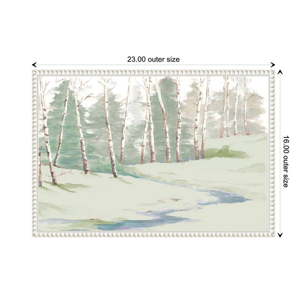 Winter Wood Landscape Canvas Print with Beaded Frame