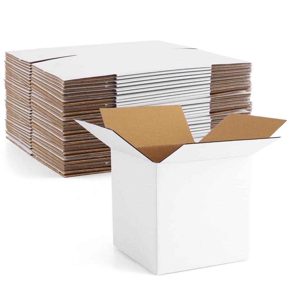25 Packs 4 x 4 in. x 4 in. White Cardboard Box, 200 KPa Christmas Gift Boxe