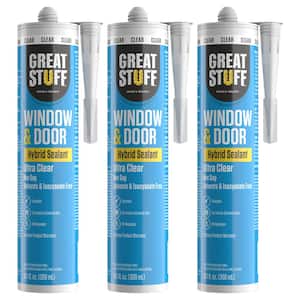 Window and Door 10.1 fl. oz. Clear Hybrid Polymer Sealant Caulk (3-Pack)