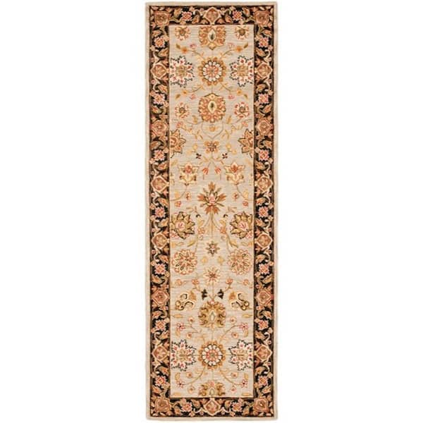 SAFAVIEH Chelsea Light Blue/Black 3 ft. x 6 ft. Runner Rug