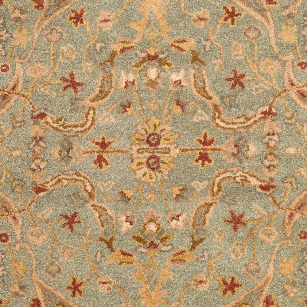 Teal and Beige Hand-Tufted Wool Area Rug, 3' x 5'