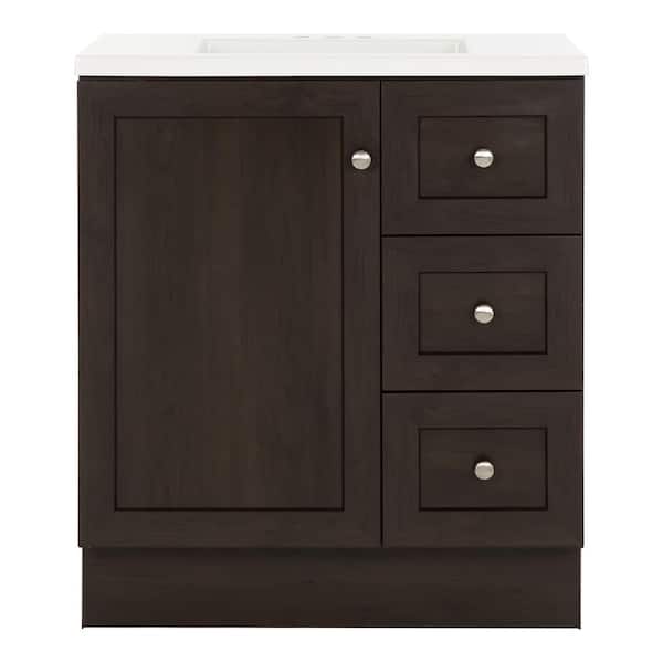 Bannister 31 in. Single Sink Dusk Bath Vanity with White Cultured Marble Top (Assembled)