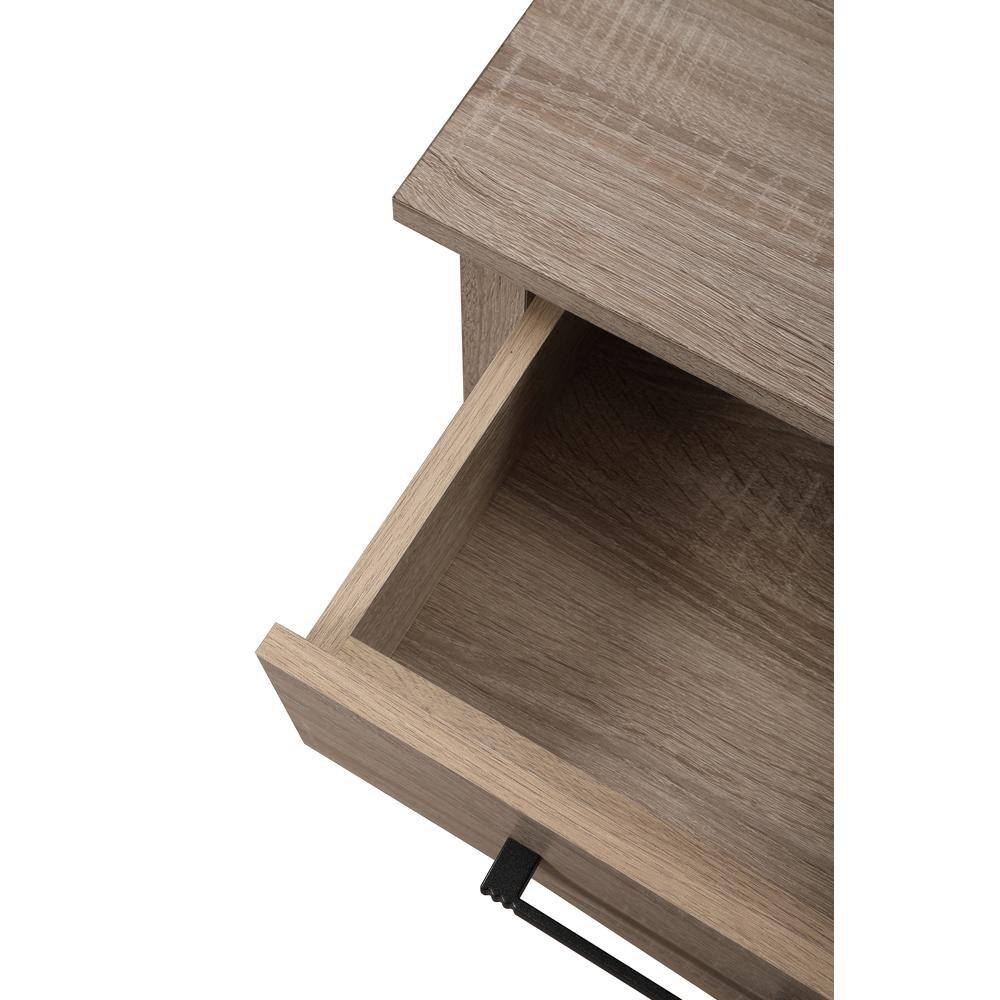 Salem Sandle Wood Modern Nightstand with Open Shelf and Drawer