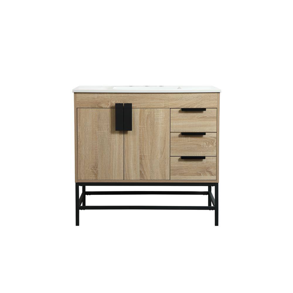 Timeless Home 36 in. W x 22 in. D x 33.5 in. H Bath Vanity in Mango Wood wi