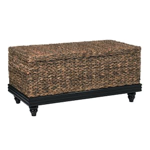Coolidge 38 in. Brown Rectangle Wood Top Coffee Table with Storage