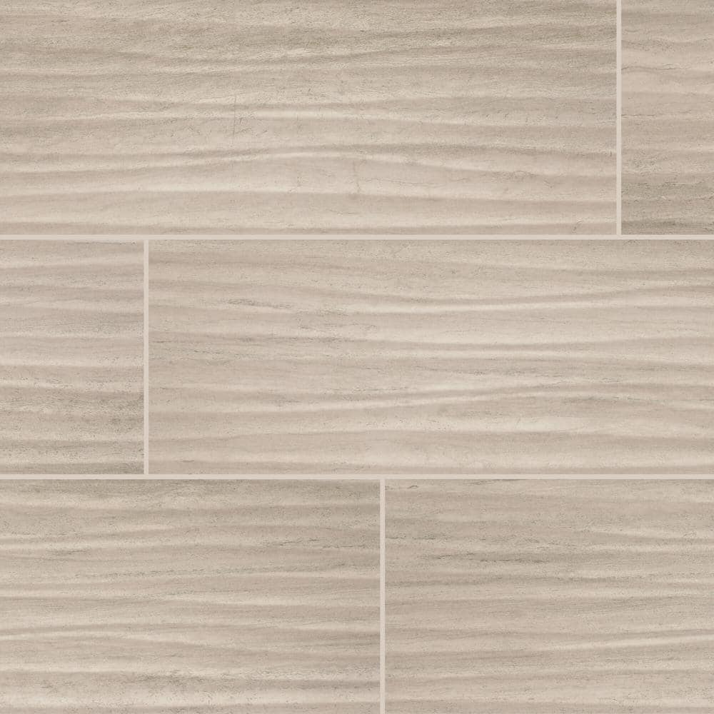 Daltile Articulo Feature Beige 6 in. x 18 in. Glazed Ceramic Wavy Wall ...