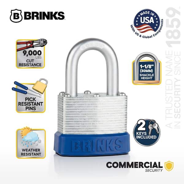 1-3/4 in. (44mm) Laminated Steel Keyed Padlock, 1-1/8 in. Shackle
