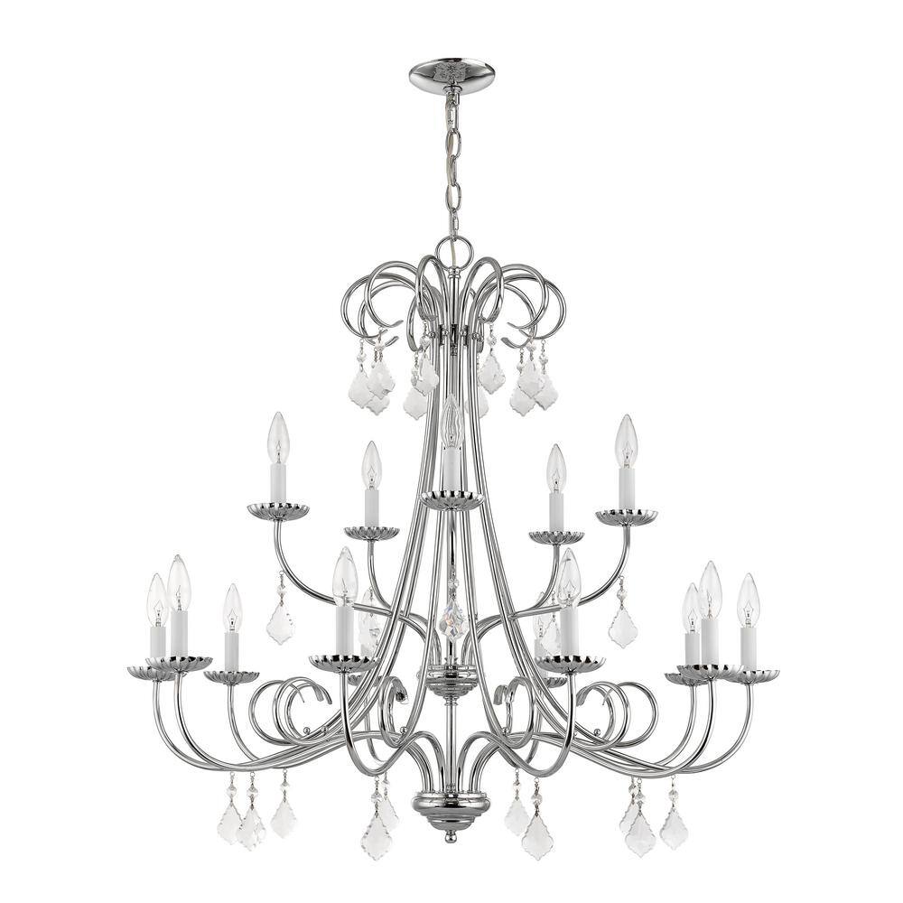 Daphne 15-Light Polished Chrome Crystal Chandelier