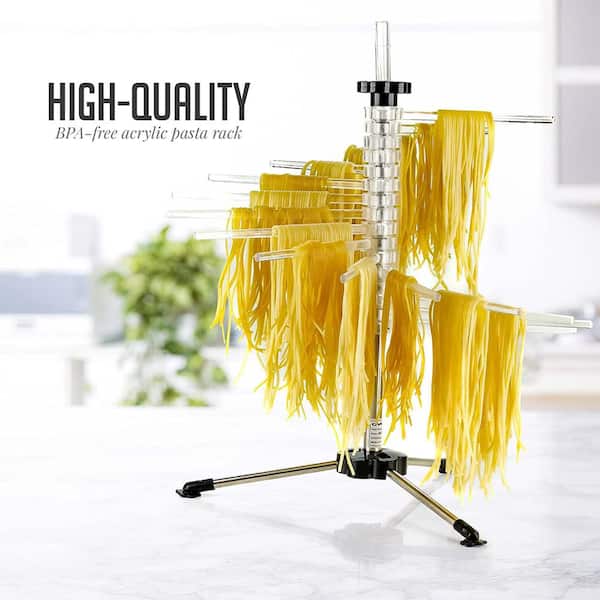 Ovente Collapsible Pasta Drying Rack, BPA-Free Acrylic Rods, ACPPA900C - Chrome