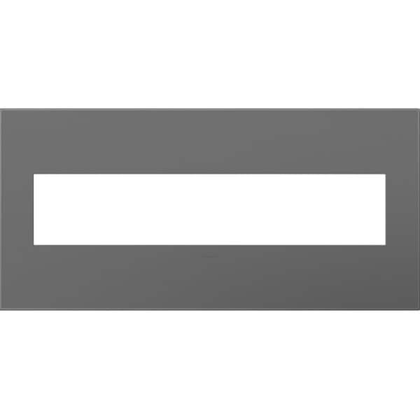 Legrand adorne 5 Gang Decorator/Rocker Wall Plate with Microban, Magnesium (1-Pack)