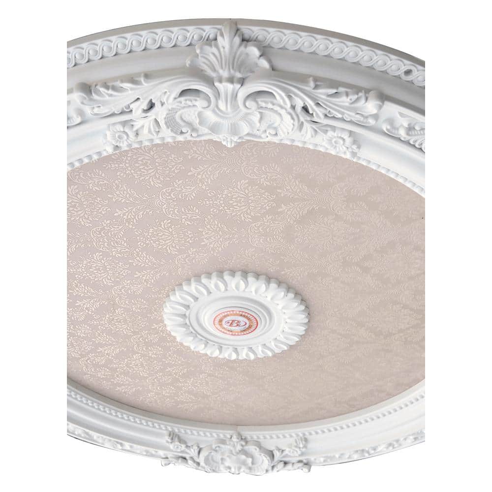 Blanco 36" White and Beige Polystyrene Chandelier Ceiling Medallion