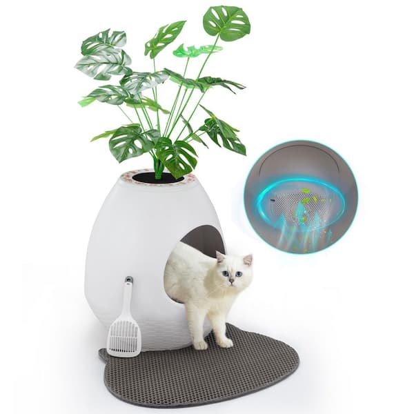 COZIWOW Cat Litter Box Plant Hidden with Smart Odor Removal System and Trap Mat