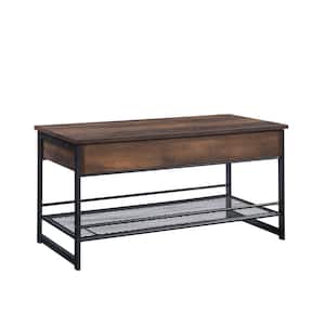 Briarbrook 40 in. Barrel Oak Rectangle Composite Coffee Table with Lift-Top and Metal Frame