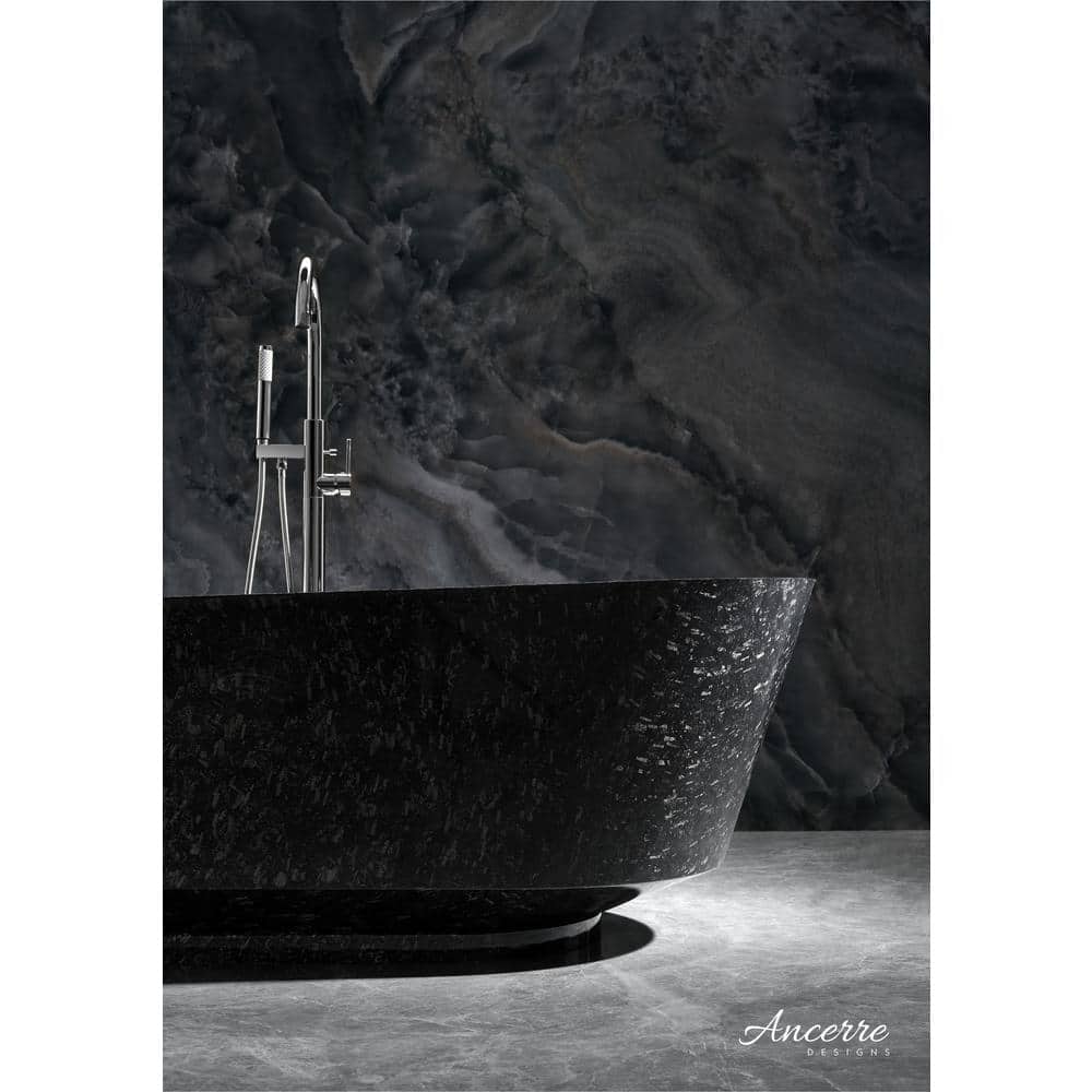 Coesistere 71'' Black Forged Carbon Fiber Freestanding Bathtub