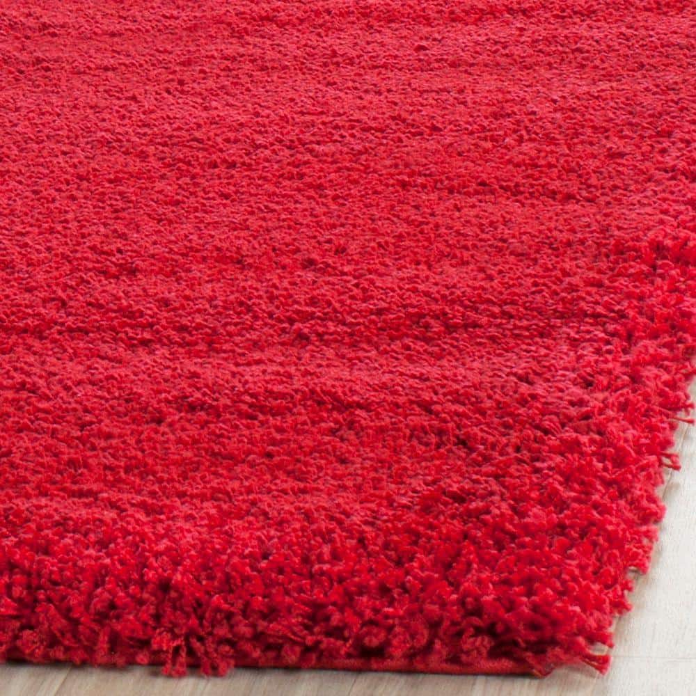 Milan Shag Red Synthetic Rectangular 4' x 6' Area Rug