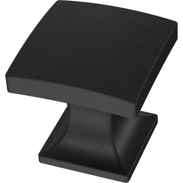 Liberty Structured Square 1 in. Flat Black Cabinet Knob