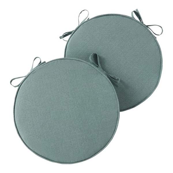 Greendale Home Fashions 18 in. x 18 in. Seaglass Round Outdoor Seat Cushion (2-Pack)