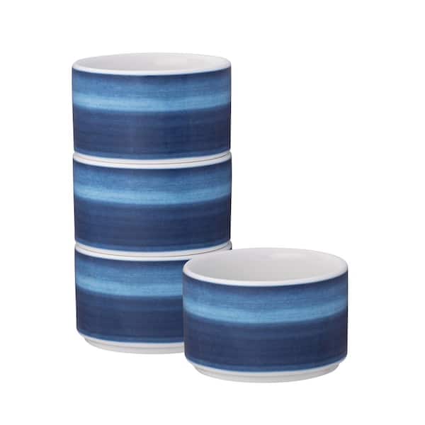 Noritake ColorStax Ombre Indigo 3.75 in., 9 fl. oz. Blue Porcelain Mini Bowls (Sets of 4)