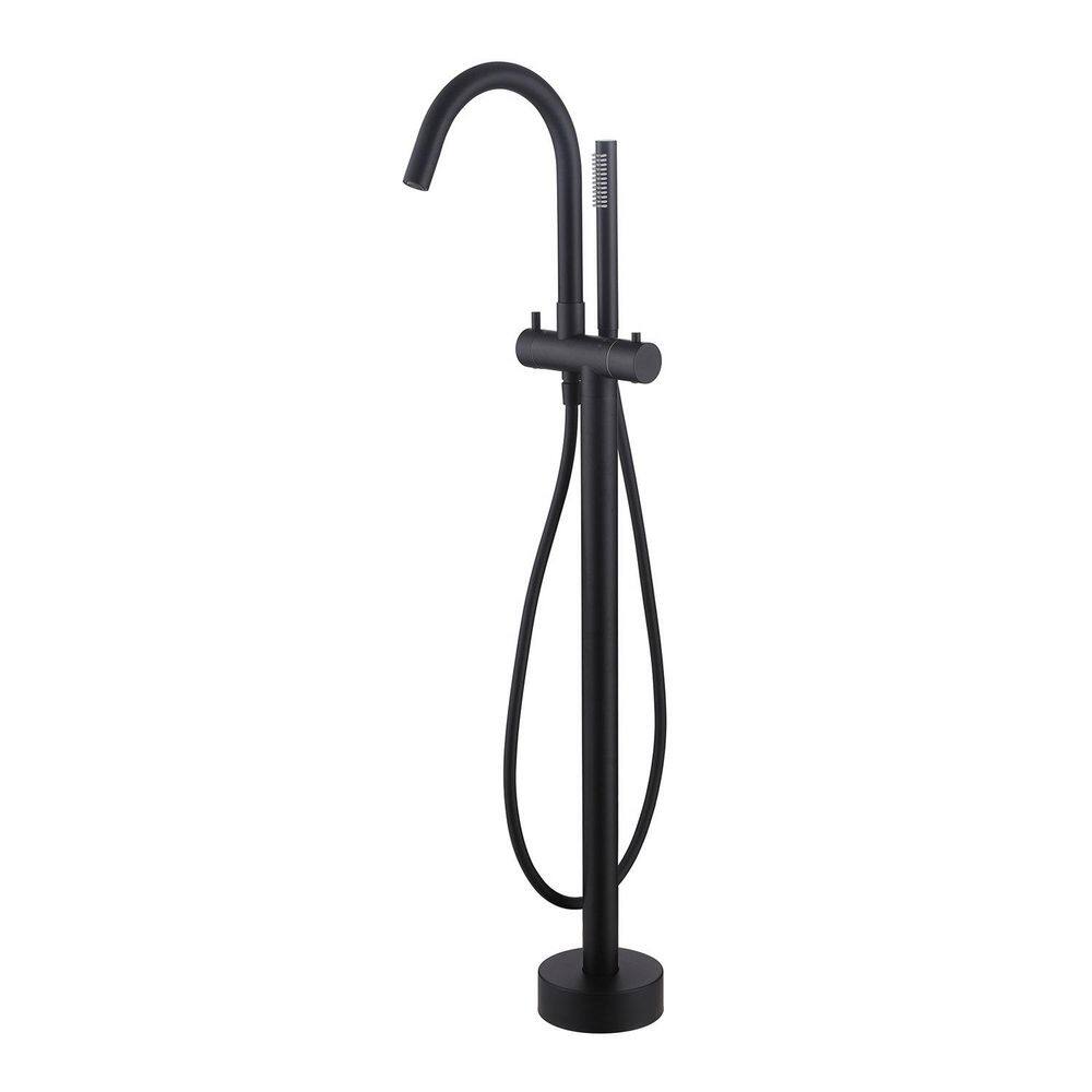 Single-Handle Outdoor Freestanding Tub Faucet with Hand Shower Thermostatic Stainless Steel Bathtub Filler Matte Black price history on PriceWatchPro