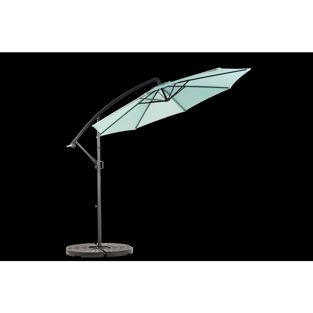 10 ft. Offset Hanging Patio Umbrella with Easy Tilt Adjustment 8 Ribs for Backyard, Poolside in Light Green No Base price history on PriceWatchPro