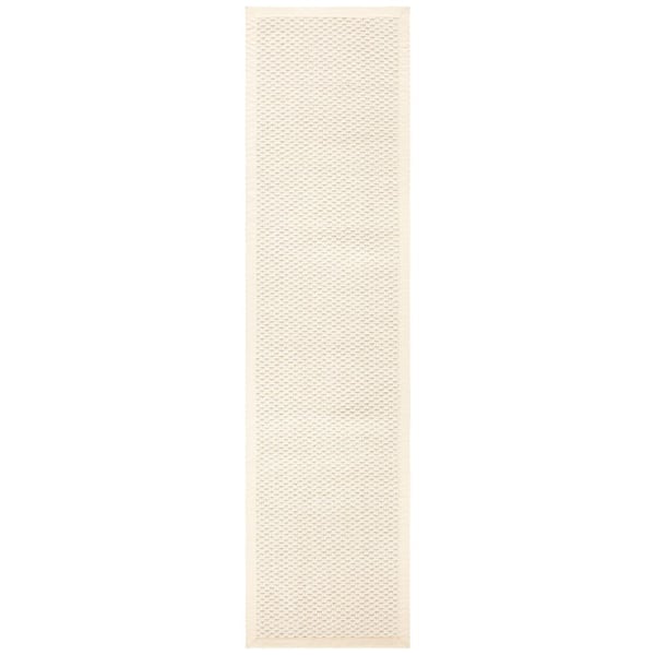 Palm Beach 2 ft. x 8 ft. Ivory Border Knit Runner Rug