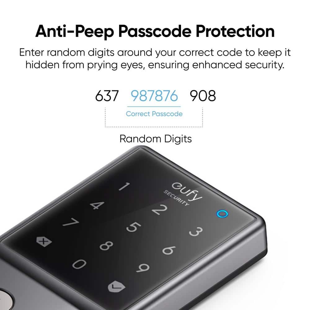Black Smart Wi-Fi Deadbolt with Touchscreen Keypad