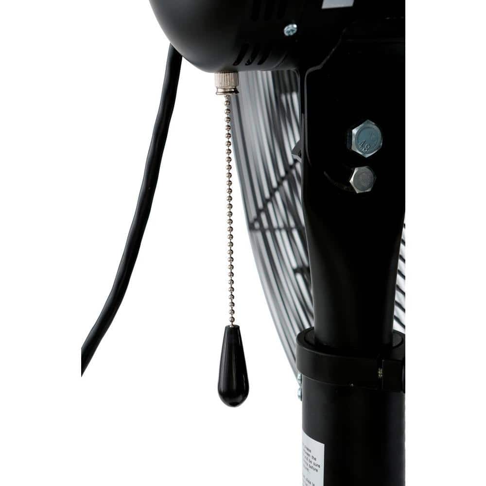 iLiving 30-Inch Black Adjustable Height Pedestal Floor Fan