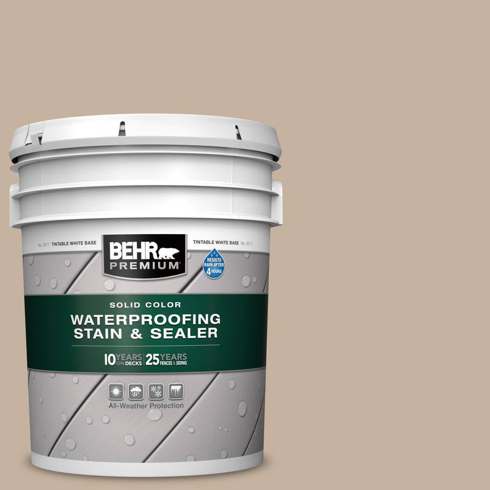 BEHR PREMIUM 5 gal. ECC201 Canyon View Solid Color Waterproofing Exterior Wood Stain and