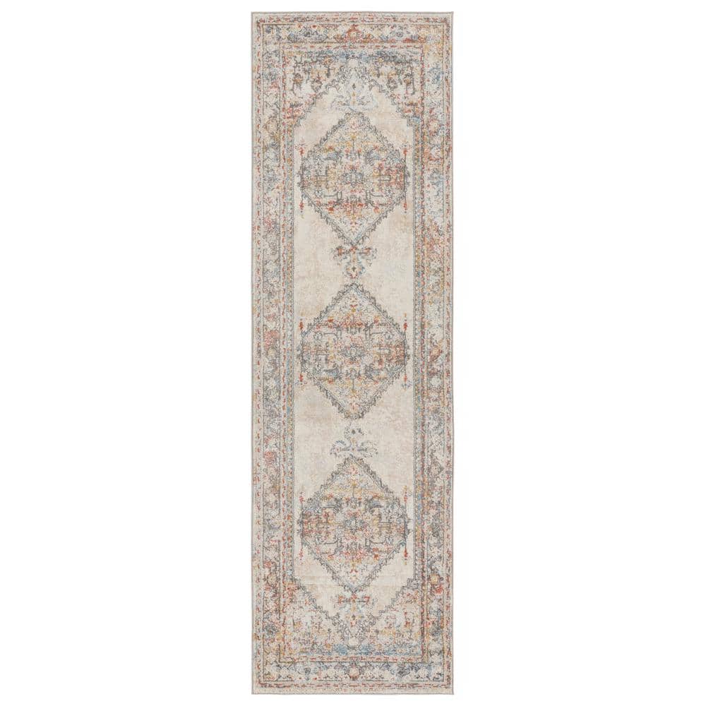 Jaipur Living Lisette Multicolor/Light Gray 3 ft. x 10 ft. Medallion