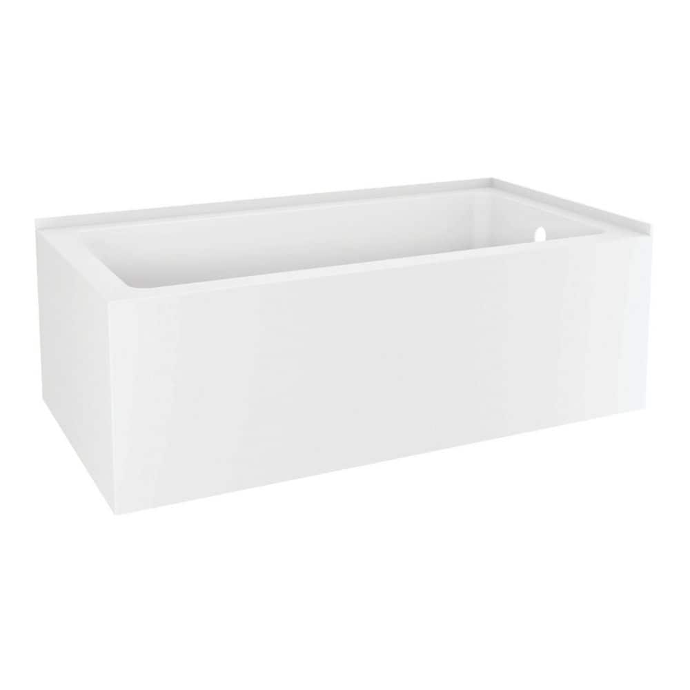 Aqua Eden 60 in. x 31.5 in. Acrylic Rectangular 2-Wall Corner Alcove Soaking Bathtub with Right Drain in Glossy White price history on PriceWatchPro